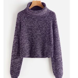 Purple turtleneck sweater
